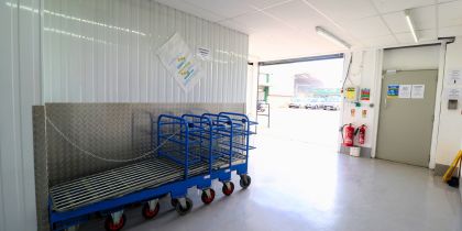 premier self storage facility trolleys and large open roller shutter